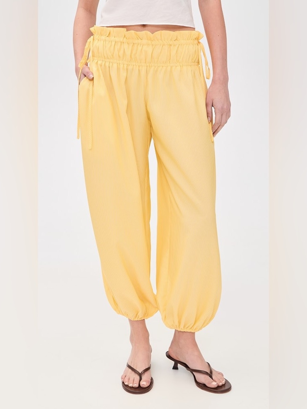 Lisa Says Gah Poppy Balloons Pants in Lemon Size S